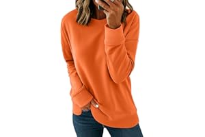 NEYOUQE Women's Casual Long Sleeve Sweatshirts Pullover Tops Crewneck Solid Color Sweater