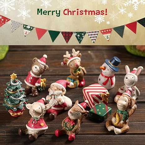 Amazon Mostop 樹脂製ミニアニマル 雪だるま サンタクロース クリスマスツリー マイクロガーデン 風景 植物 ポット クラフト ドールハウス 10ピース 装飾おもちゃ クリスマスプレゼント 女の子 男の子 子供用 おもちゃ おもちゃ