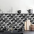 Livebor Black Peel and Stick Backsplash Wallpaper for Kitchen 15.7inch x 118.1inch - Contact Paper, Decorative Bathroom Waterproof Tile, Removable Wall Paper