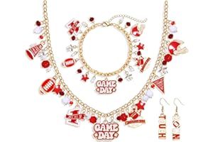 YAHPERN Teacher Necklace Earrings Bracelet for Women, Teacher Accessories, Cute Apple Pencil Book Charms Bracelet Choker Necklace Apple Earrings Teacher Appreciation Gifts Back To School Jewelry