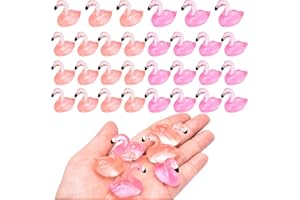 HOMICO 30PCS Luminous Mini Resin Flamingo Ducks Tiny Glow in The Dark Flamingo Miniature Flamingo Figures for Craft Home Garden Dollhouse Ornament Cake Decorations Birthday Party Favors Gifts