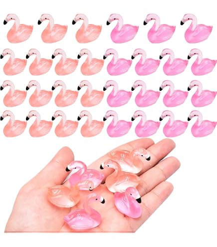 Zasukol 120pcs Mini Flamingo Resin Ducks - Rose Red & Luminous, 0.6 Inch For Crafts & Decor - View #10