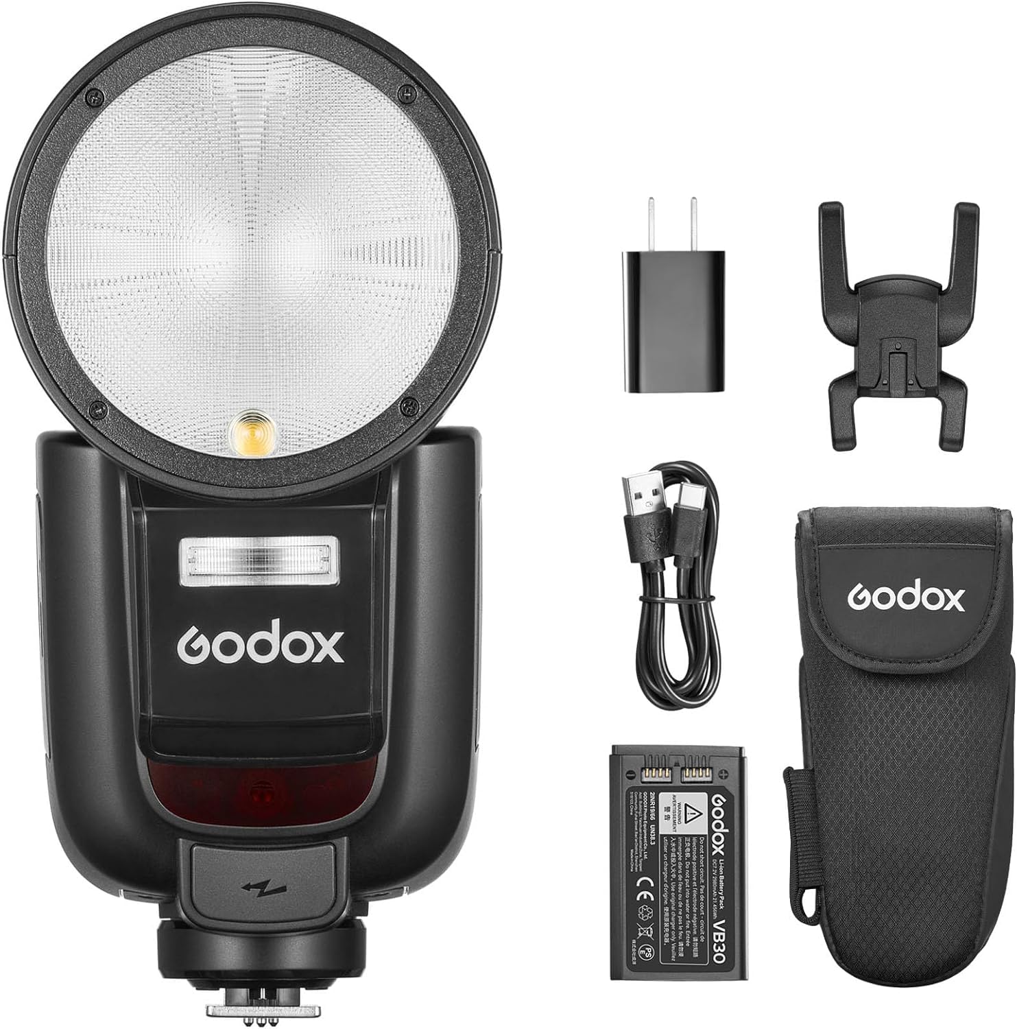 Godox V1Pro-S Round Head Camera Flash TTL for Sony Cameras, 2.4G X Wireless with Detachable Sub Flash SU-1, USB-C Chargable, 76Ws, Recycle Time of About 1.3 Seconds Recycle Time, Built-in HSS Modeling