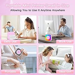 Mini Printer Sticker Printer Print Pod with 6 Rolls