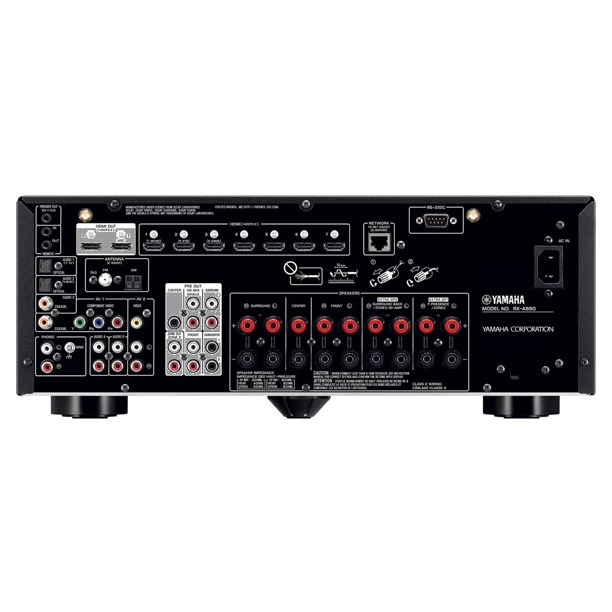 YAMAHA AVENTAGE RX-A880 7.2-ch 4K Ultra HD AV Receiver with HDR, Dolby Vision, Dolby Atmos, Wi-Fi, Phono, YPAO and MusicCast. Works with Alexa.