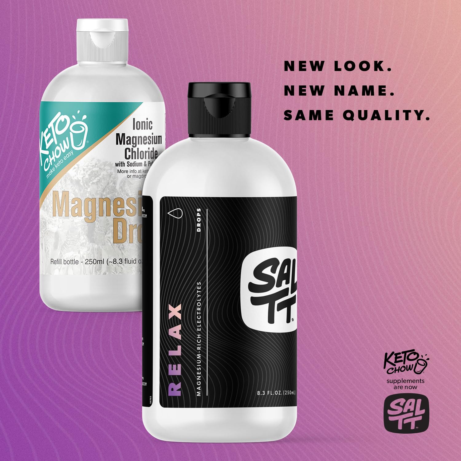 SALTT Relax Magnesium Drops - Ionic Magnesium Chloride w/Sodium, Potassium, Electrolytes - Trace Minerals Drops - Gluten Free, Sugar Free, Keto Friendly - from Utah's Great Salt Lake - 120ml Dropper