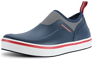 Showave Men's Deck Shoes Waterproof Short Rain Boots Breathable Sports Sailing Booties Non-Slip Rubber Boots Low Cut Design for Outdoor Fishing Gardening Walking