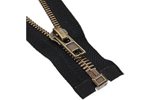 Leekayer #8 26 Inch Antique Brass Zipper for Jackets, Coats, Crafts - Separating Metal Heavy Duty (26" Anti-Brass)