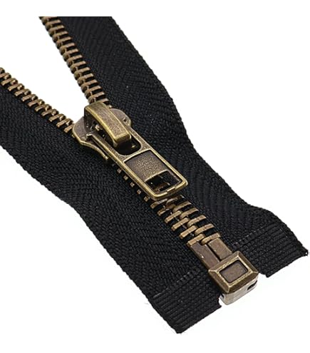 Amazon.com: YKK Open End Zip - Black Tape - Antique Metal