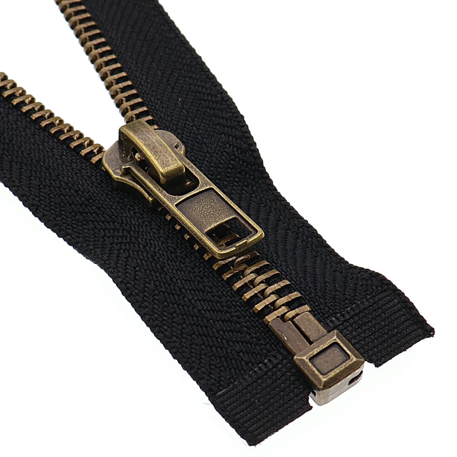 Leekayer #8 26 Inch Antique Brass Zipper for Jackets, Coats, Crafts - Separating Heavy Duty Metal Zipper (26" Anti-Brass)