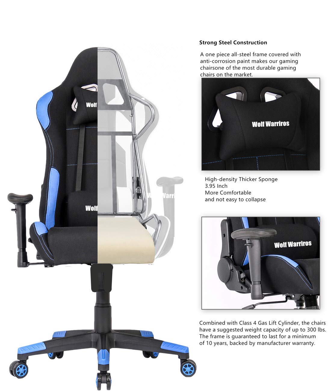 Support Lumbar With Chair E Sport Size Large Chair Desk Gaming Chair Office Racing Reclining Chair Game Computer Ergonomic Chair Gaming With Blue Black Fabric Footrest Managerial Executive Chairs Free Shipping Exchanges Support Lumbar With Chair E Sport Size Large Chair Desk Gaming Chair Office Racing Reclining Chair Game Computer Ergonomic Chair Gaming With Blue Black Fabric Footrest Managerial Executive Chairs Free Shipping Exchanges