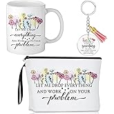 Havawish 3 Pcs Employee Appreciation Gift for Women 11 oz Coffee Mug Makeup Bag Thank You Keychain with Tassel for Birthday Coworker Staff Administrative Manager(Secretary)