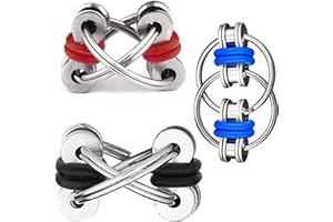 DBLOSP Fidget Toy Flippy Chain Stress Anxiety Relief Chain ADHD and ADD, Anxiety Relief Bike Chain Toys for Adults and Teens （3 Pack）
