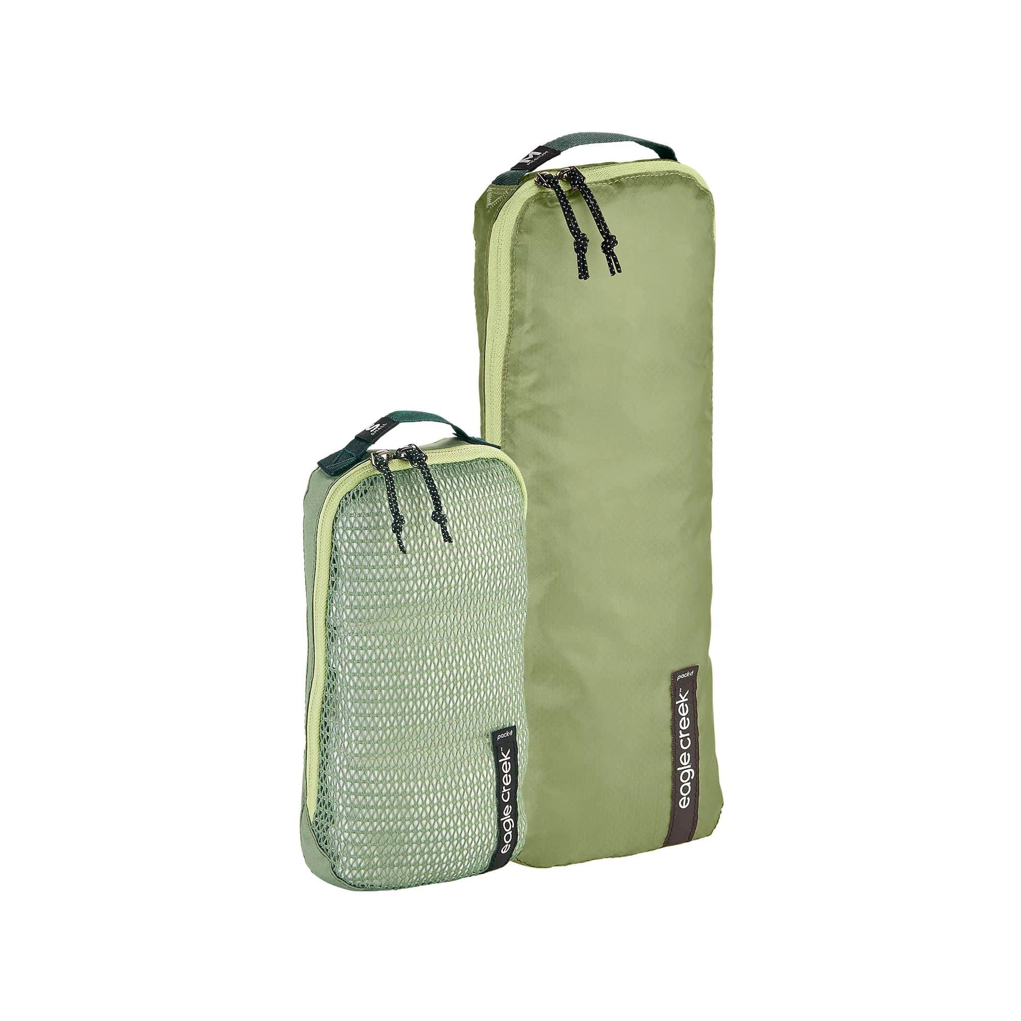 Eagle Creek Pack-It Slim Packing Cubes Set - Durable, Ultra-Lightweight and Water-Resistant Ripstop Fabric Luggage Organizer Bags Built to Fit in Tight Spaces, Mossy Green
