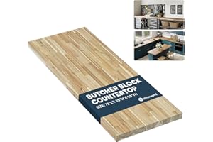 AllForWood 72''L x 25''W x 1.5''Th Acacia Premium Solid Wood Butcher Block Countertop, Butcher Block Table Top for DIY Washer Dryer/Island/Kitchen Countertop (Unfinished)