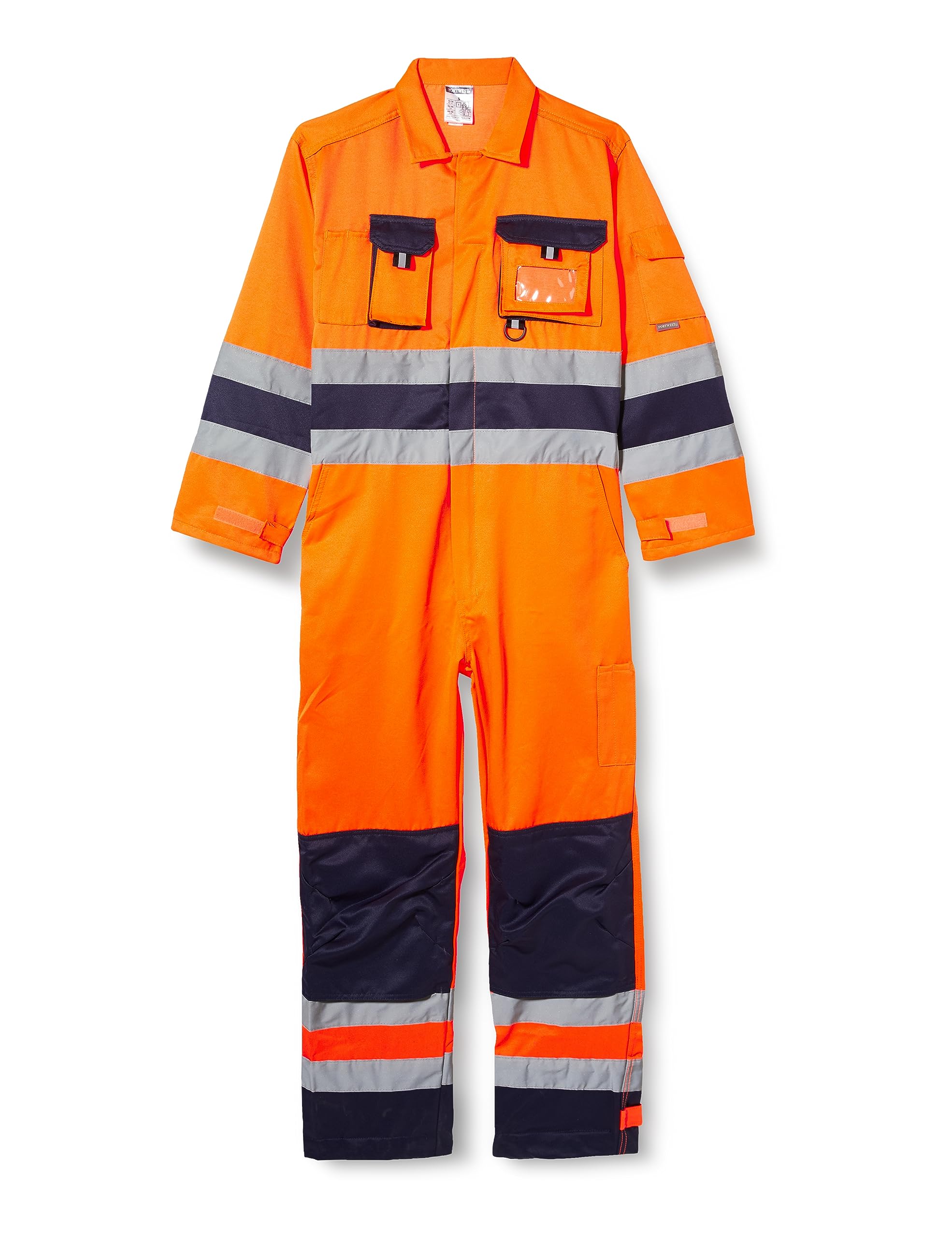 Portwest TX55 Men's Nantes Hi Vis Reflective Boiler Suit Overalls Coverall Safety Class 3 Orange/Navy, S