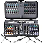 66 in 1 Magnetic Screwdriver, Ratchet Screwdriver Set, S2 Steel Bits with Ratchet T Handle Multi-Bit Tool Set for Furniture Assembly, Appliance Repair