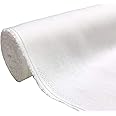A-Express Natural Pure 100% Linen Fabric - 54" Wide Linen Material for Needlework by The Yard - Linen Fabric Cloth for Dressmaking, Bag, Tablecloth, Craft, Embroidery - 1 Yard 54" x 36" White