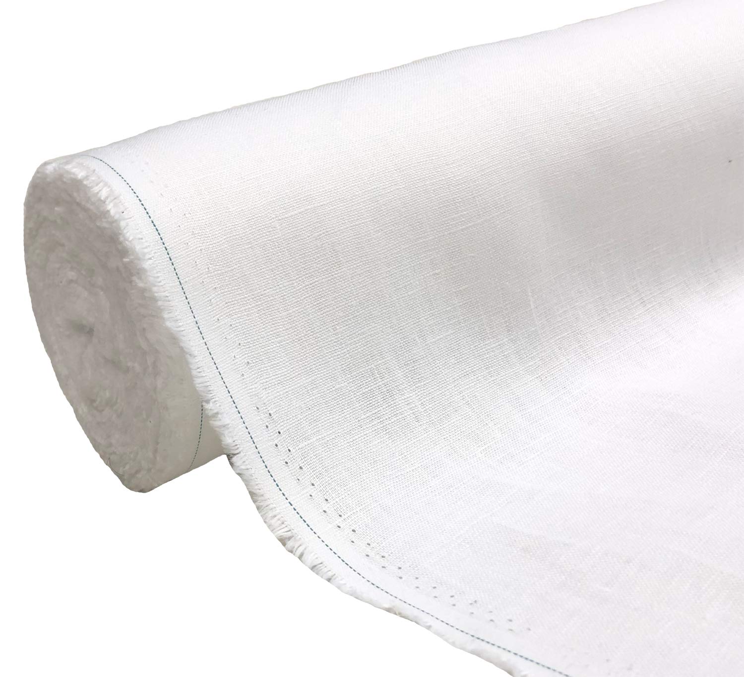 A-Express Natural Pure 100% Linen Fabric Soft Material Vintage Dressmaking Fashion Flax Bag 140cm Wide - 1 Metre 100cm x 140cm White