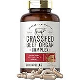 Carlyle Grass Fed Beef Organ Complex | 200 Capsules | Pasture Raised, Grain Free Supplement | with Desiccated Liver, Kidney, Pancreas, Heart, Spleen | Non-GMO, Gluten Free | by Herbage Farmstead