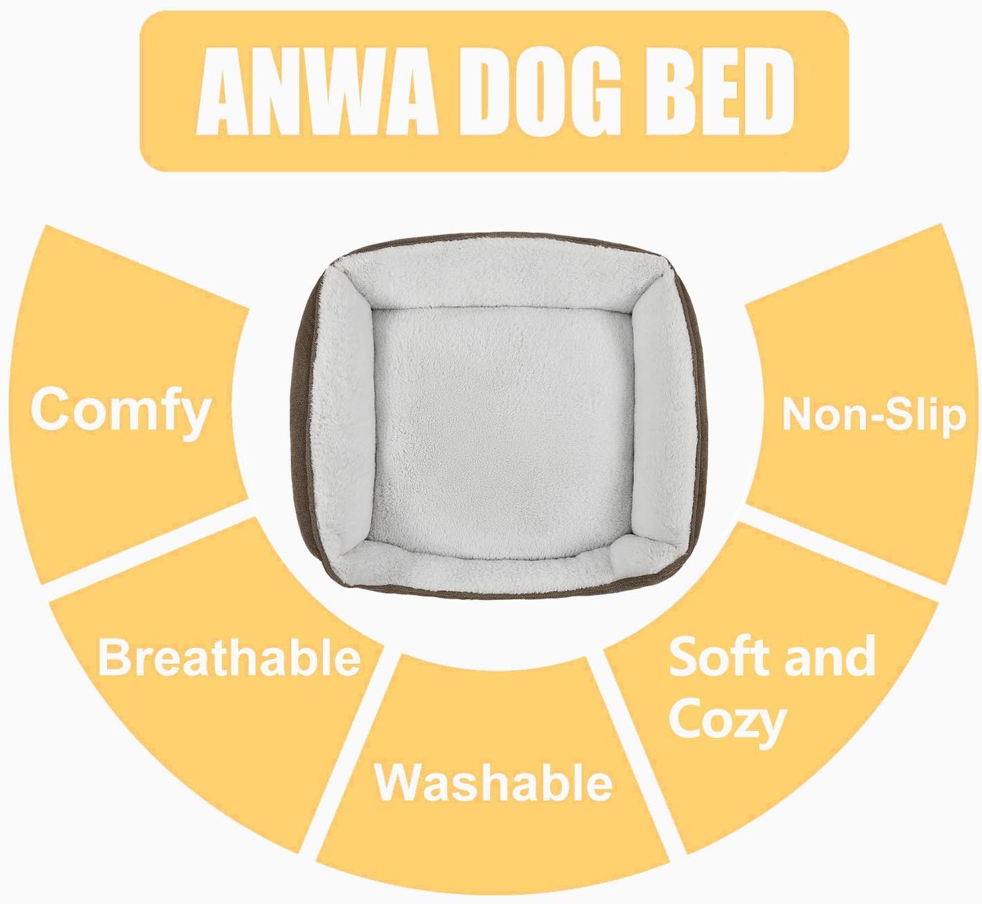 ANWA Washable Dog Bed Large Dogs, Dog Sleeping Bed, Comfortable Dog Bed Large Dogs : Pet Supplies