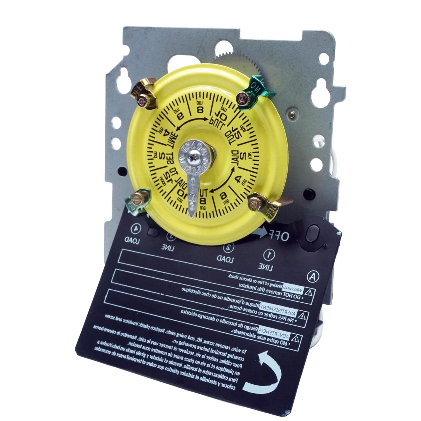 Photo 1 of T104M 24-Hour Mechanical Time Switch Replacement for Pool Pump Timer, Reliable Control for Various Loads, 12 ON/Off Operations, Manual Override Included Trippers, 220V 40A DPST Timer Mechanism