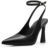 PARTY Womens Pointed Closed Toe Heels Stiletto Slingback High Heel for Women Dressy Pumps for Wedding and Office Work or Going Out