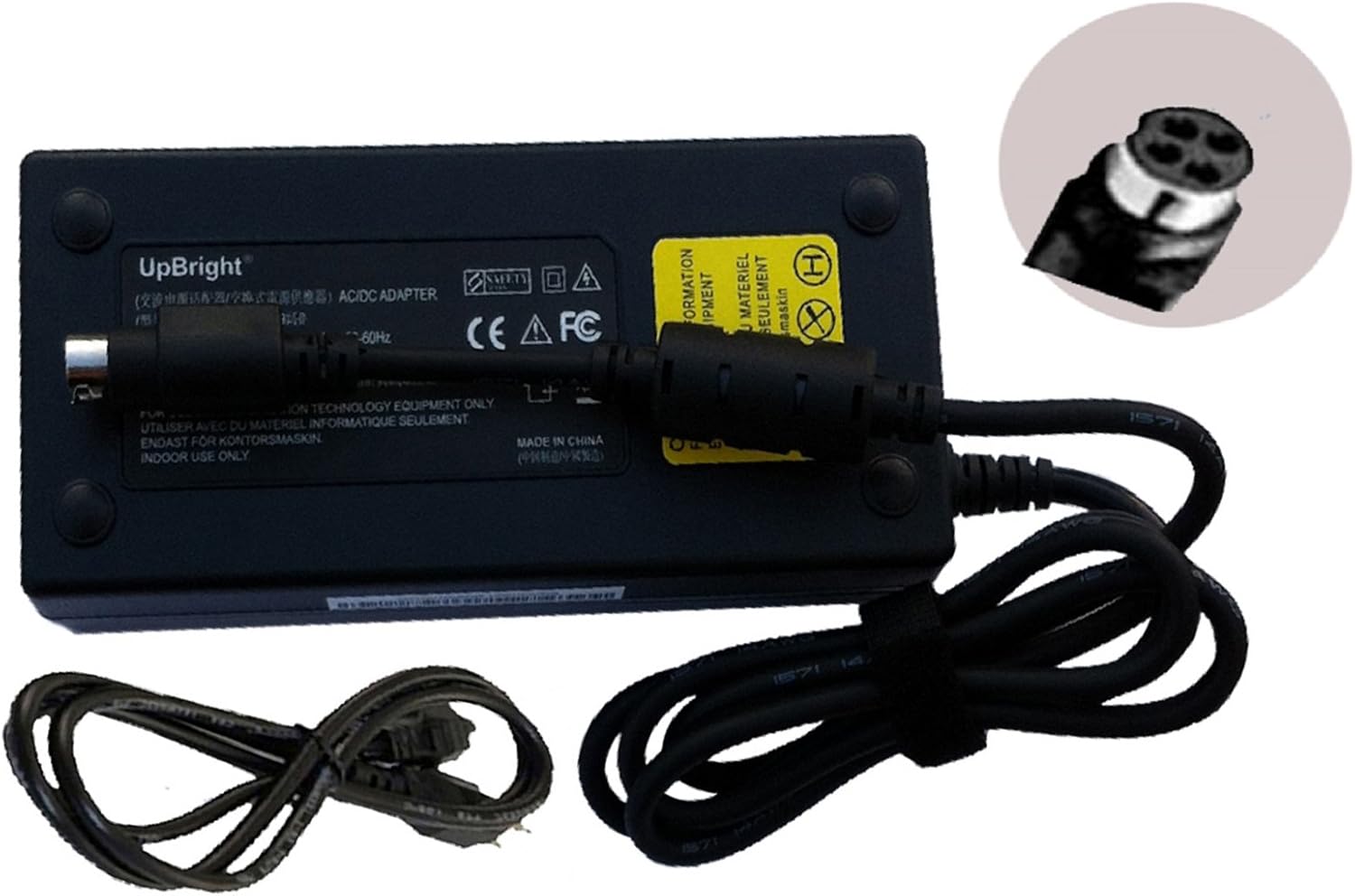 UpBright 4-Hole AC/DC Adapter for Delta ADP-230EB T ADP-230EBT Chinoy A12-230P1A Clevo 6-51-P1752-010 Laptop Notebook PC 19.5V 11.8A 230W Power Supply Cord Battery Charger PSU (w/ 4Hole Female Plug)