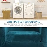 Topchances Tub Club Chair Cover Velvet Stretch Sofa Slipcover with Cushion view 5