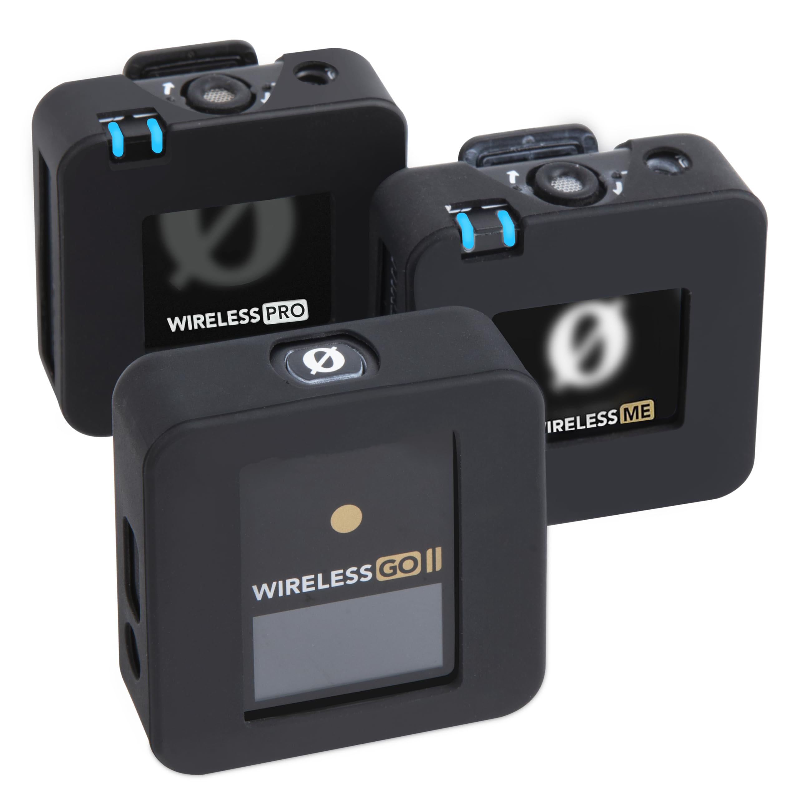 YOUSHARES Silicone Case Compatible with Rode Wireless Go II, Rode Wireless Me/Pro Microphone - 3PCS Rode Wireless GO 2 Cover Microphone Case Sleeve(Black)