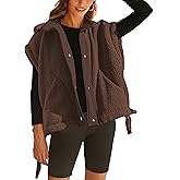 GTLIAE Womens Sherpa Fleece Vest Oversized Sleeveless Jacket Casual Outerwear Gilet with Pockets
