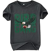 Kids Girl Boy Game Day Football T-Shirt Birds Shirts Short Sleeve Sports Football Team Outfits Fans Tees Tops 5-10Y