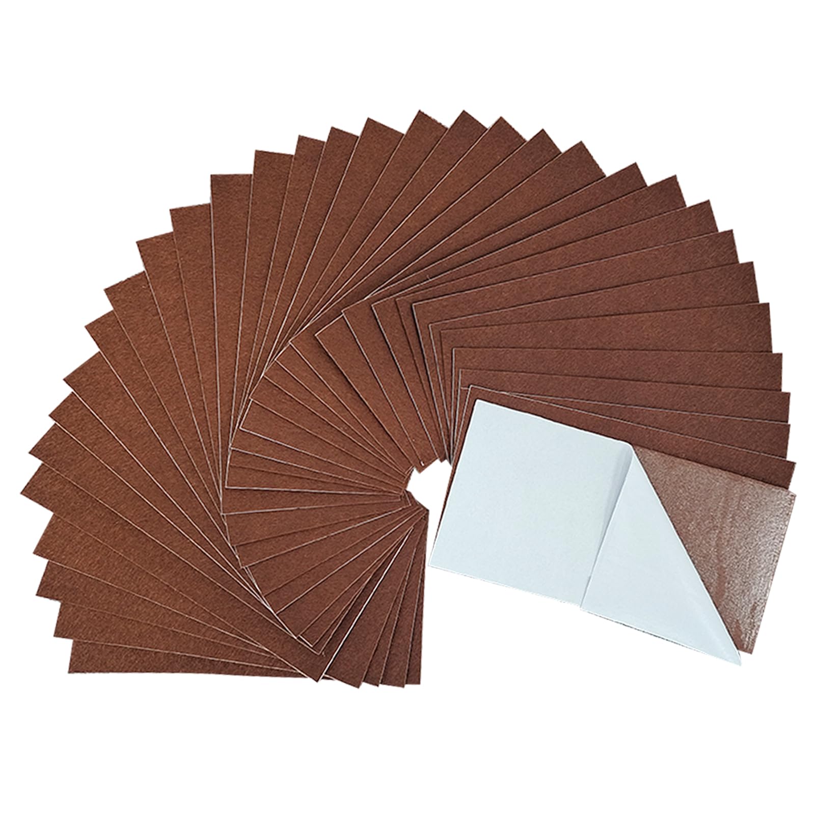 Jtnohx Self Adhesive Felt Sheets, Brown Sticky Back Felt Fabric for Crafts, 33 Pcs 10 x 20cm Adhesive Fabric for DIY Sewing School Projects Decoration