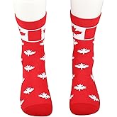 CENWA 1 Pair Canada Socks Canadian Flag Inspired Gift Canada Gift
