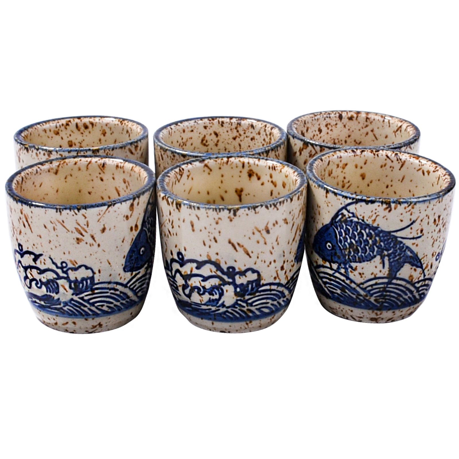 Photo 1 of Mini Swlthwen Porcelain Sake Cups of 6, Set of Cups for Japanese Wine Sake