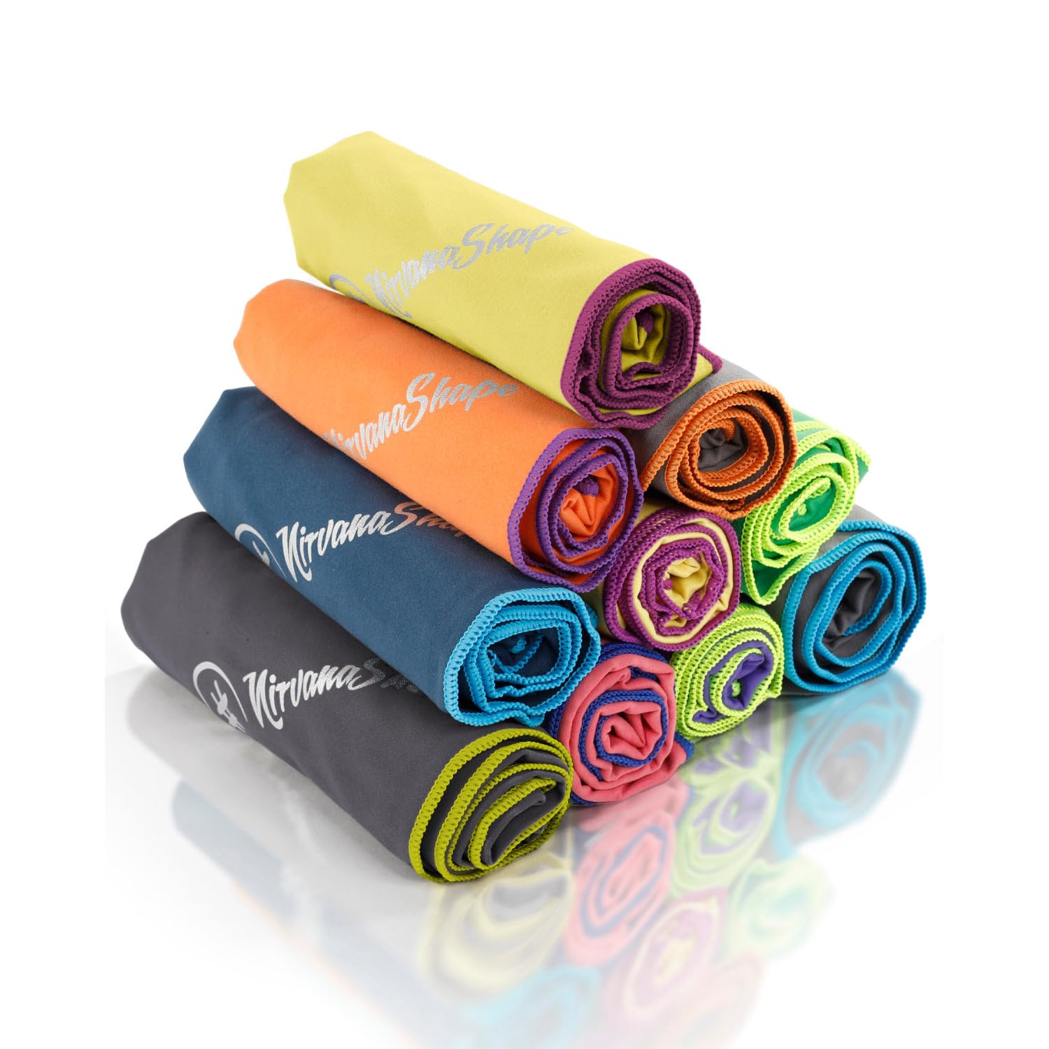 NirvanaShape Microfibre Towel | 14 Colours | 8 Sizes | Quick-Drying, Light, Absorbent | Travel Towel/Beach Towel | Ideal for Fitness, Outdoors, Beach, Camping, Yoga, Saunas