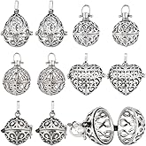SUNNYCLUE 10Pcs Stone Holder Charm Crystal Holder Cage Charms Metal Crystal Holders Diffuser Locket Pendants Cage Lockets Stone Necklace Holders for Jewelry Making Charms Women DIY Necklaces Crafts