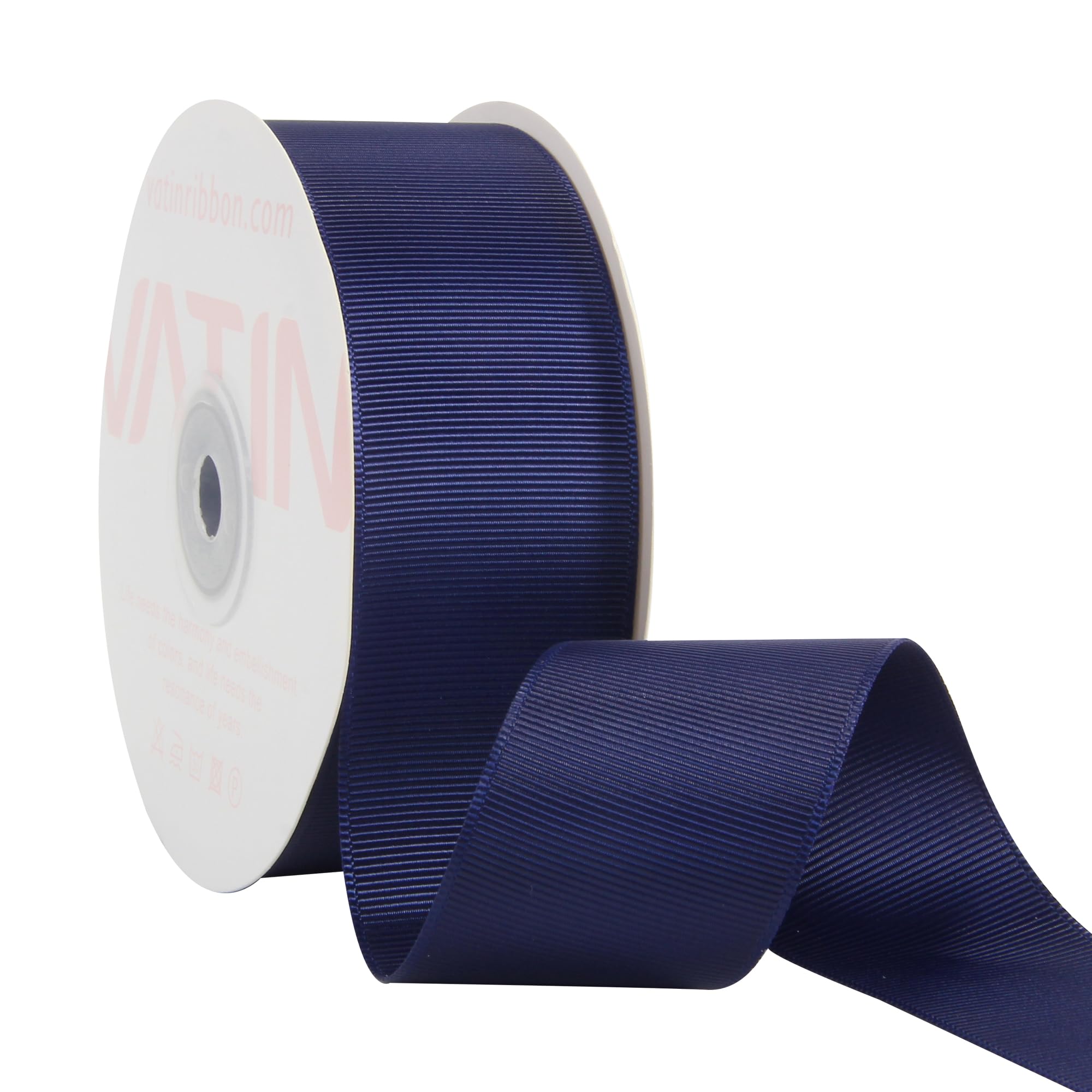 VATIN 38 mm Solid Light Navy Grosgrain Ribbon Spool -23 Metres, Great for Sewing, Gift Wrapping, Hair Bows, Flower Arranging, Home Decorating