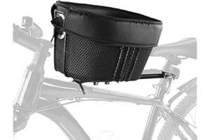 Dog Bike Basket Mountain Bike Shopping Basket Portable Cat and Dog Carrier for Bike Front Crossbar with Sponge Liner ty Strap