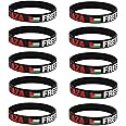 Caiyao 4/8Pcs Sports Silicone Wristbands - Free Palestine Bracelets for Women & Men - Water-proof Rubber Support Palestine Flag Bracelets