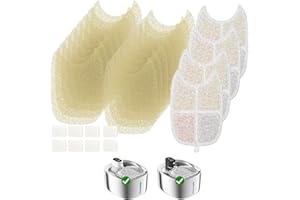 4 Pack Cat Water Fountain Filter & 16 Pack Pre-Filter Sponges for FS10pro, 6 Layer Replacement Filters for Wireless Cat Fount