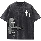 Weetiotio Mens Graphic Tees Y2k Streetwear Oversized Tshirts Vintage Acid Wash Shirts Summer Casual Inspirational Tee Shirt