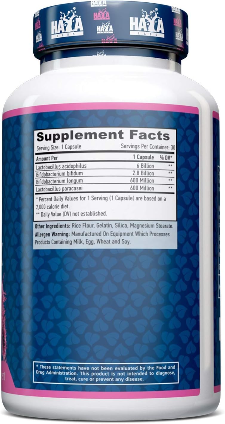 HAYA LABS 10 Billion Acidophilus and Bifidus Probiotic Complex 30Capsules, 30 count (Pack of 1) - Image 4