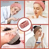 Chuangdi 3 Pieces Spa Headband Women Facial Makeup Hairband Pink Gray Brown view 7