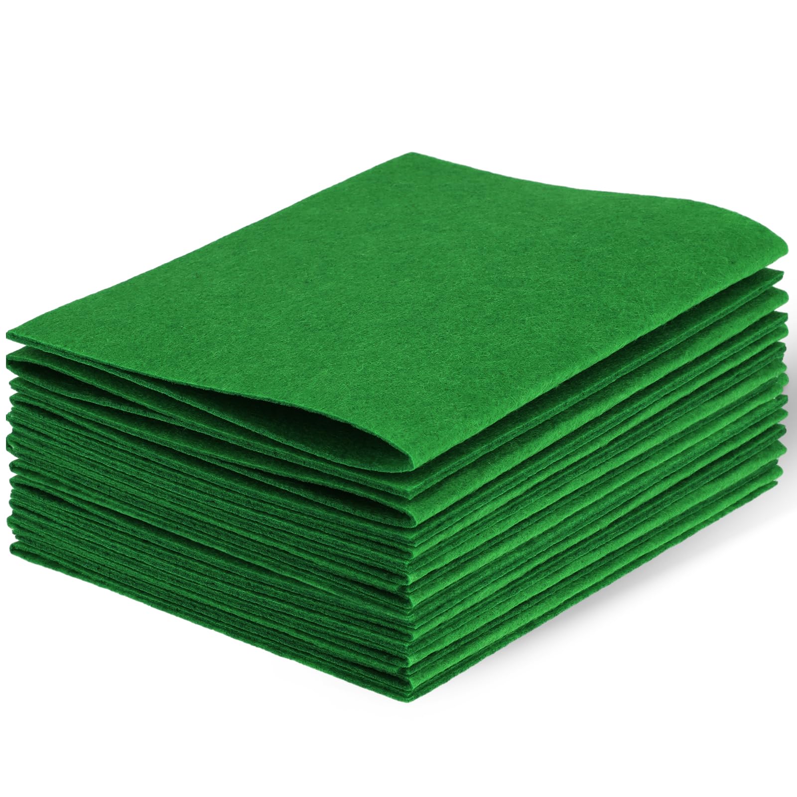 Felt Sheets Fabric, 7" x 11" Felt Fabric for Crafts 10Pcs Halloween Christmas Fabrics Fall Felts for DIY and Sewing Projects(Christmas Green) — image 1