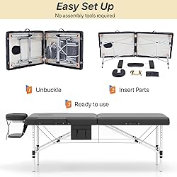 KCC Memory Foam Massage Table Premium Portable