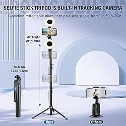 70" Auto Face Tracking Tripod for iPhone,360