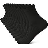 Compression Running Ankle Socks for Men and Women (6 Pairs), Quarter Athletic Socks for Running, Cycling, Golf, Work