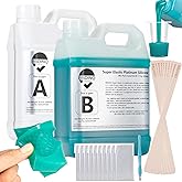 BBDINO Super Elastic Silicone Mold Making Kit 8A Jade Green 1Gallon/140.8Oz | Platinum Grade Flexible Silicone 1A:1B Mixing Self Degassing 3h Quick Cure Ideal for Casting 3D Resin Molds &amp; Silicone Molds