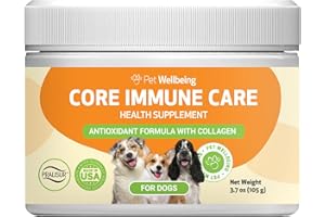 Pet Wellbeing Core Immune Care for Dogs - Daily Antioxidant Support for Pets of All Ages - Veterinarian Formulated Holistic Immune Support - 3.7 oz (105 g) Powder